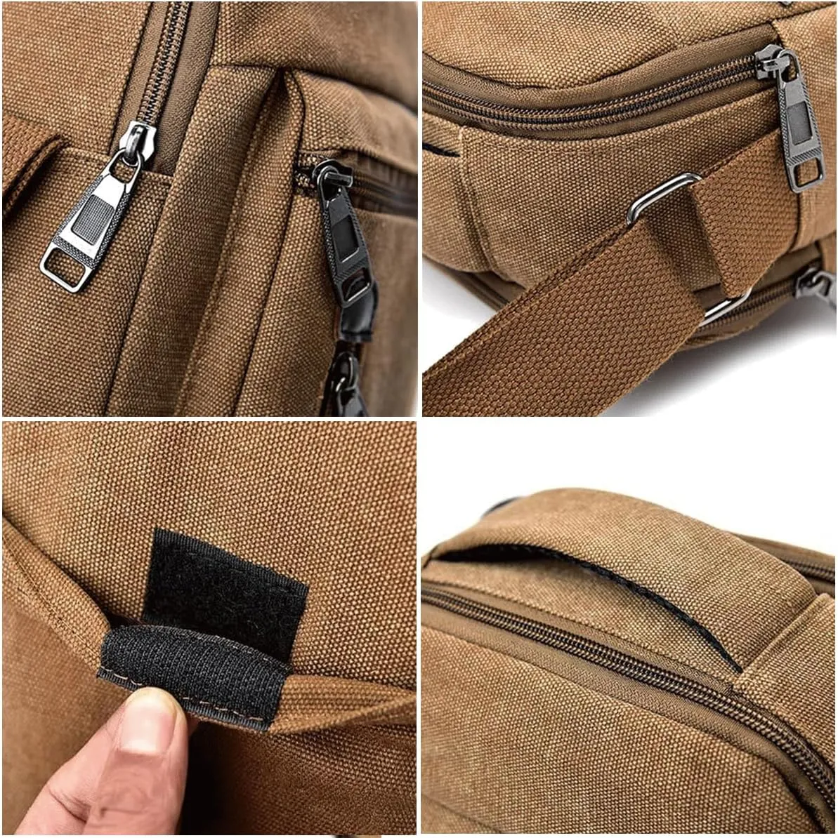 Messenger bag for Men Women, Vintage Canvas Crossbody Bag Shoulder Bag Multi Pocket Purse, Small Messenger Satchel Bag Travel