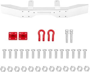 Metal Front Bumper & Trailer Hook Compatible with WPL B14 B24 B16 B36 C14 C24 HengLong Feiyue 1/16 RC Crawler Car