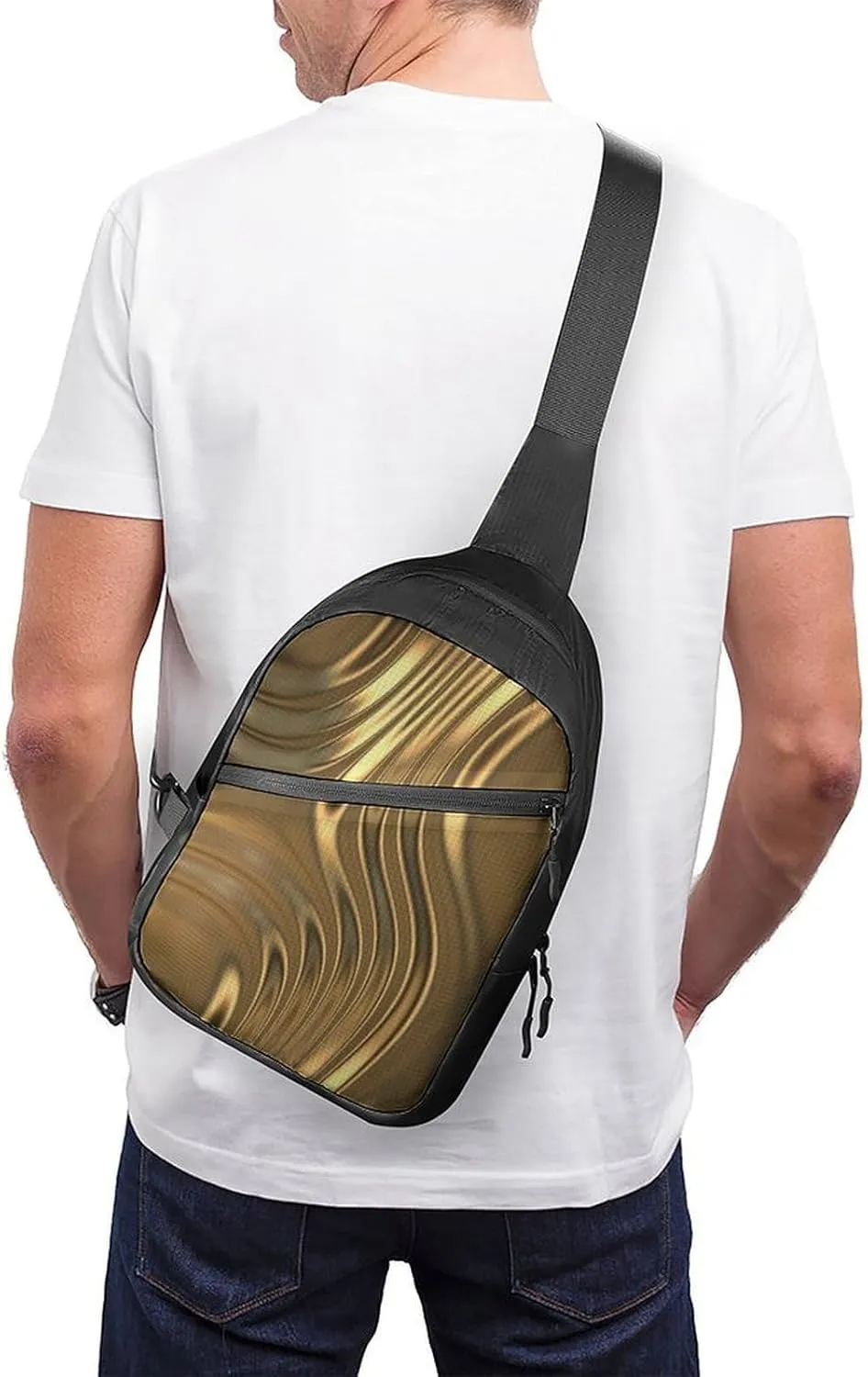Metal Swirling Folding Chest Bag with Multiple Pockets Lightweight And Durable Design