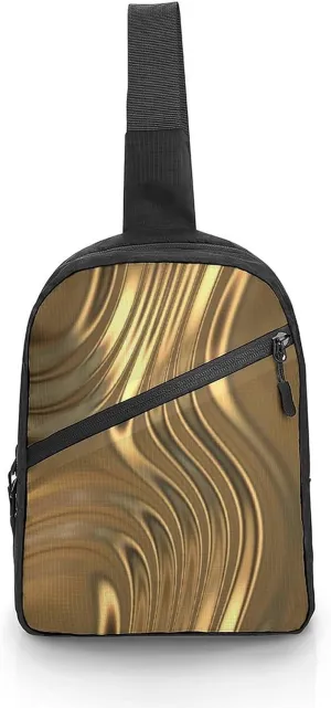 Metal Swirling Folding Chest Bag with Multiple Pockets Lightweight And Durable Design