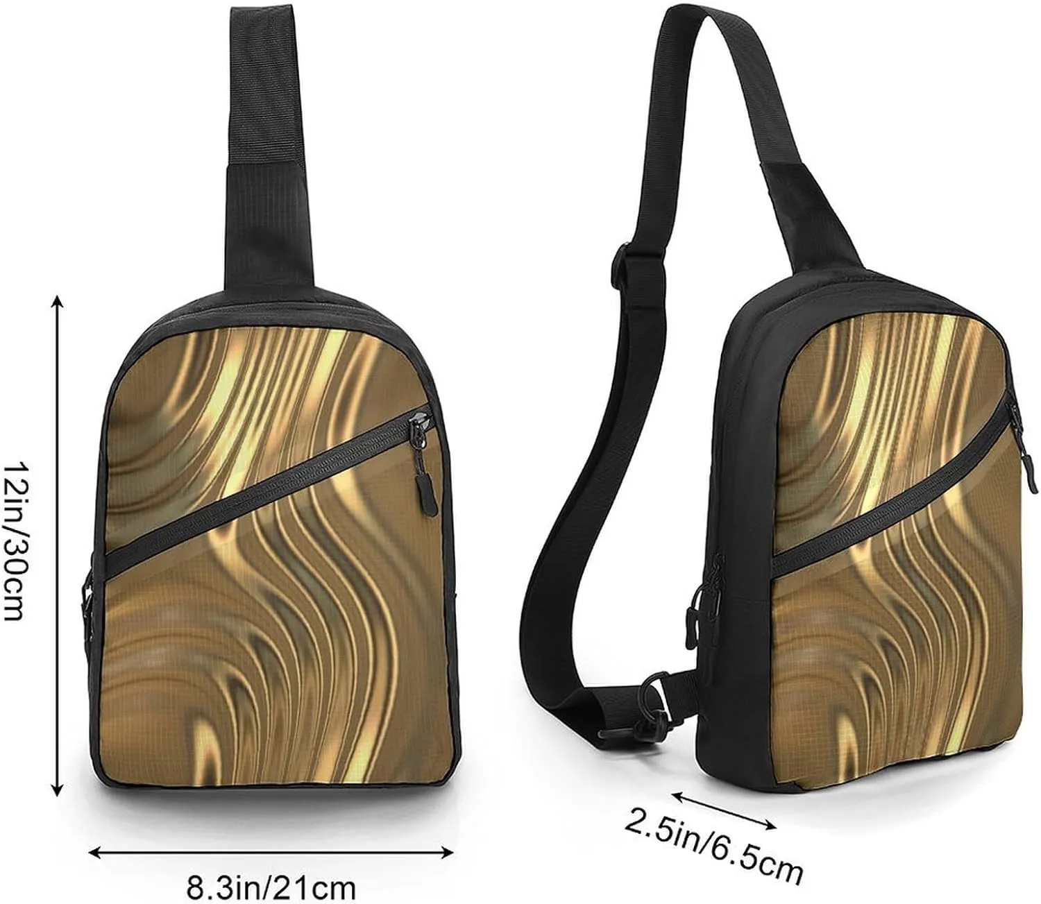 Metal Swirling Folding Chest Bag with Multiple Pockets Lightweight And Durable Design