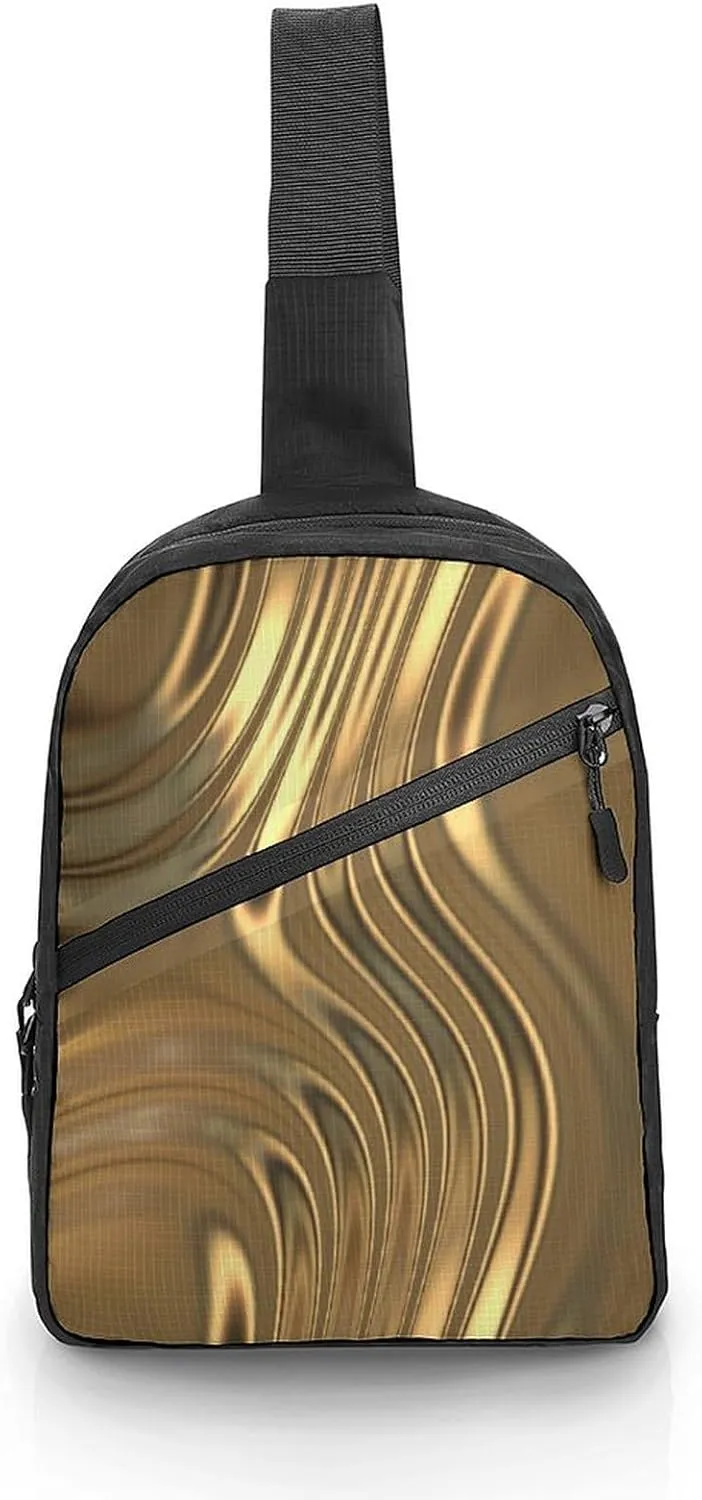 Metal Swirling Folding Chest Bag with Multiple Pockets Lightweight And Durable Design