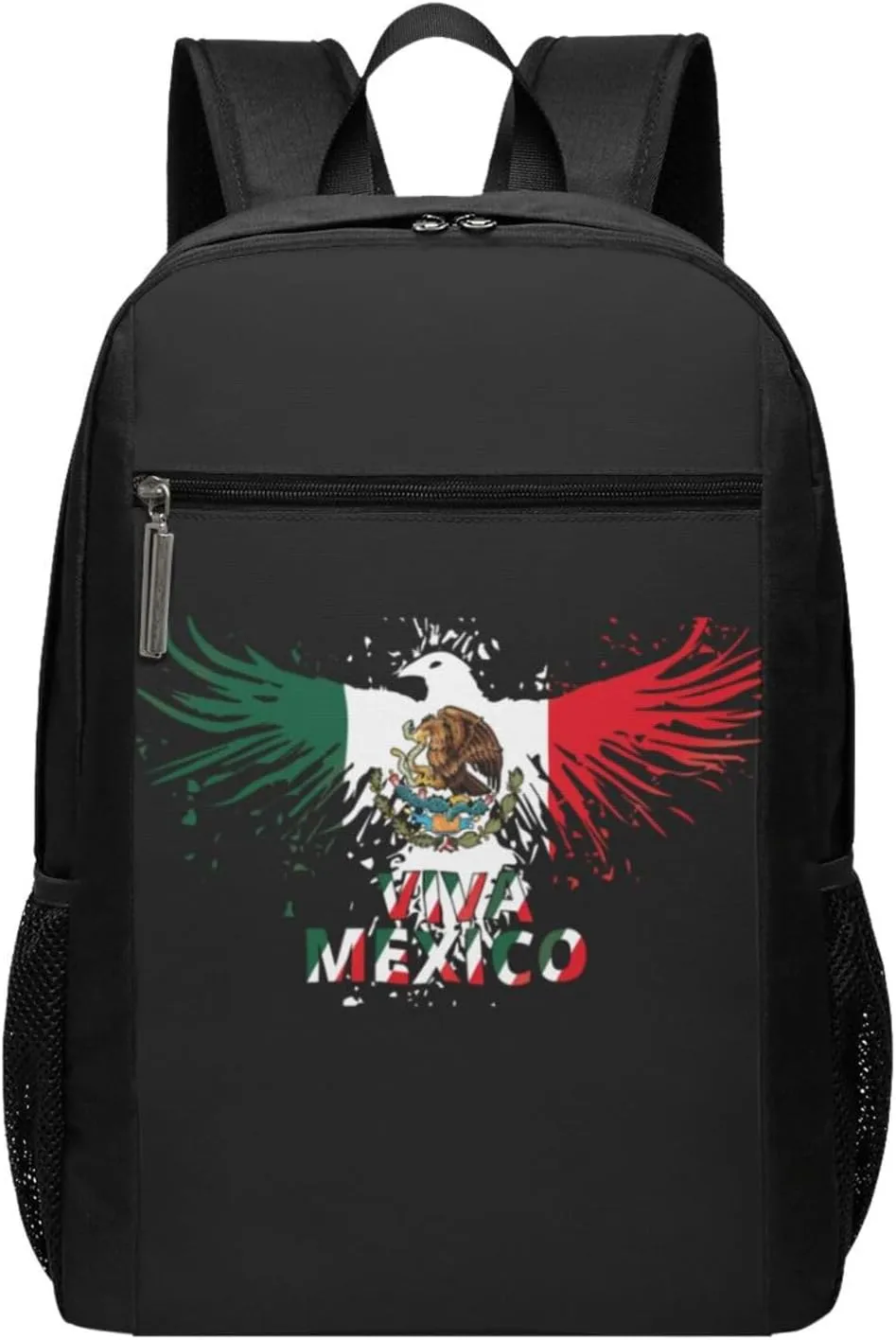 Mexico Eagle Mexican MX National Flags Casual Backpacks Sports Backpack Large Capacity Travel Rucksack Laptop Daypack with Multi-Pockets Adjustable Strap Work Bag for Hiking