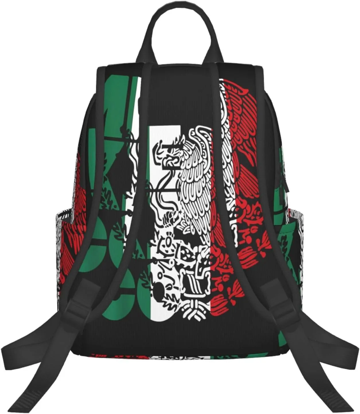 Mexico Mexican Eagle Flag Travel Backpacks Casual Laptop Backpack Sport Rucksack Large Capacity Daypack Multi-Pockets Adjustable Strap Bag for Working Hiking