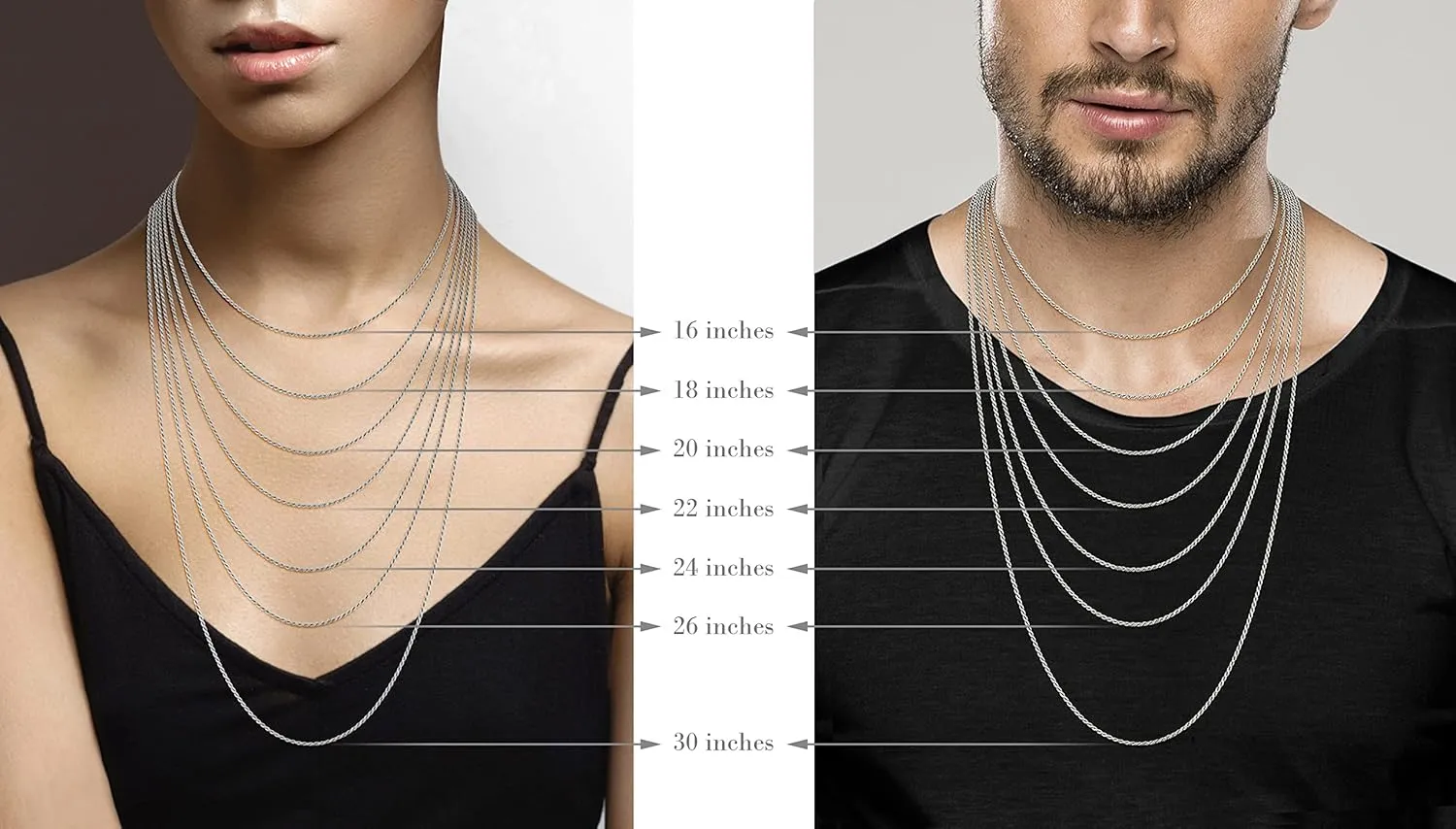 Miabella Solid Rhodium Plated 925 Sterling Silver Italian 1.5mm Diamond-Cut Braided Rope Chain Necklace for Men Women, Made in Italy
