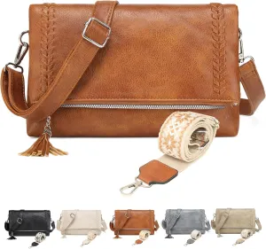 Micmores Crossbody Bags for Women Crossbody Purse Vegan Leather Purse Shoulder Handbags With 2 shoulder straps
