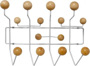 Mid Century Modern Bubble Wall Mounted Coat Rack, Natural