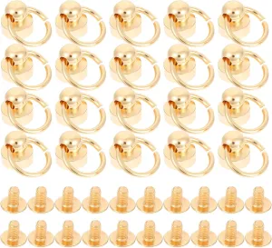 Milisten 20 Sets Belt Monk Head Buckle snap Fastener Studs for Leather Repair Rivets Studs Round Head for DIY Rivets for Leather Round Rivets Black Copper Wallet Coffee