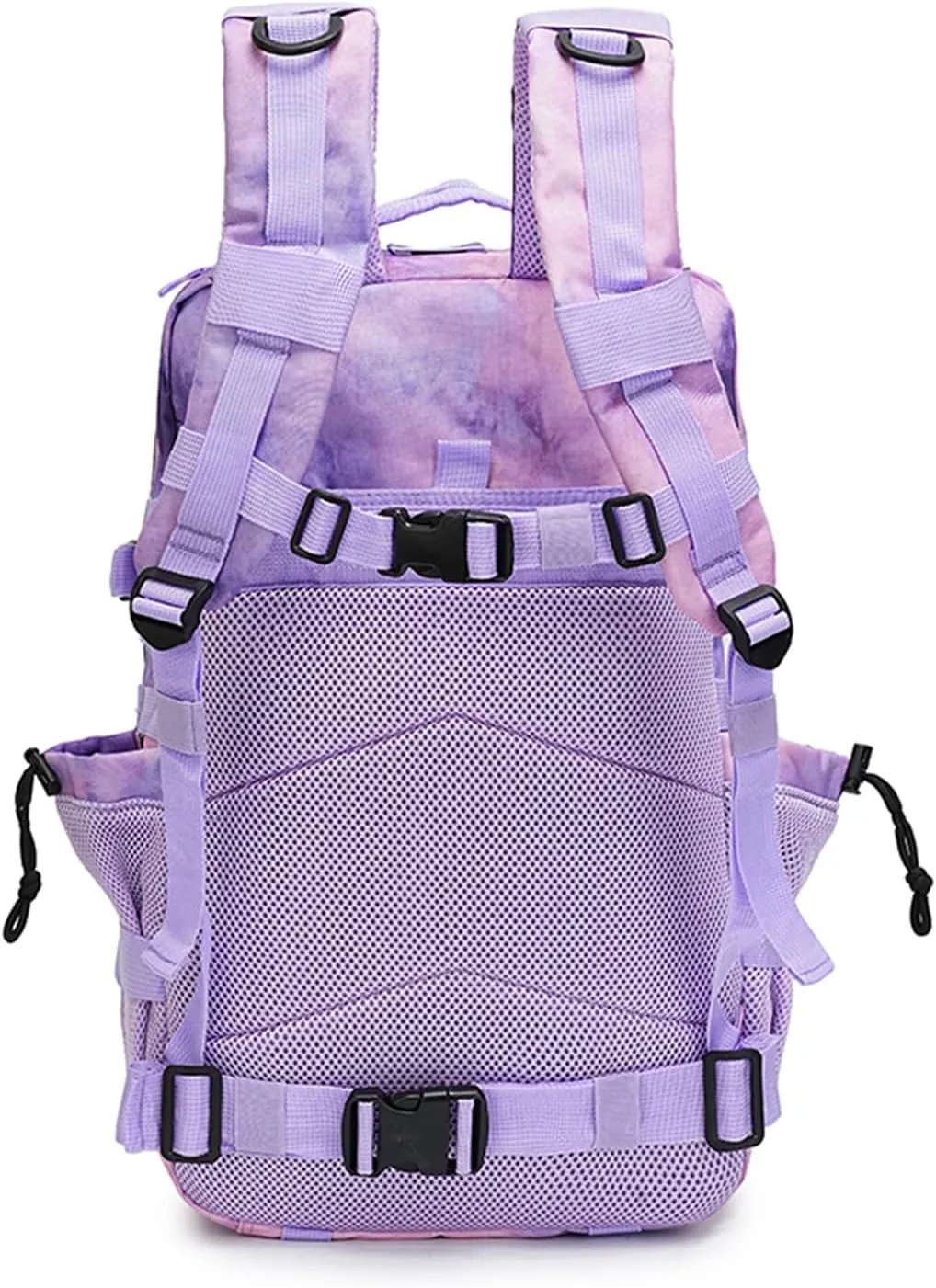 Military Tactical Backpack 45L Bug Out Bag Assault Pack Molle Daypack Hiking Gym Rucksack with Bottle Holder(Cloud Purple Tie Dyeing)