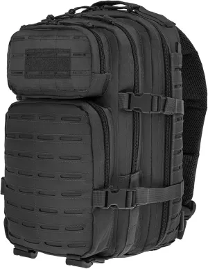 Military Tactical Backpack for Men 35L Small Molle System Water Resistant 3 Day Survival Assault Pack for Bug Out Bag Rucksack Travel Hiking Camping Gym Range Trekking Hunting Sport Work (Black)