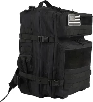 Military Tactical Backpack for Men and Women Large Army 3 Day Pack Molle Bag Backpacks bag 45L with MOLLE System for Travel,Work,Camping,Hunting,Hiking,Sports(Black)