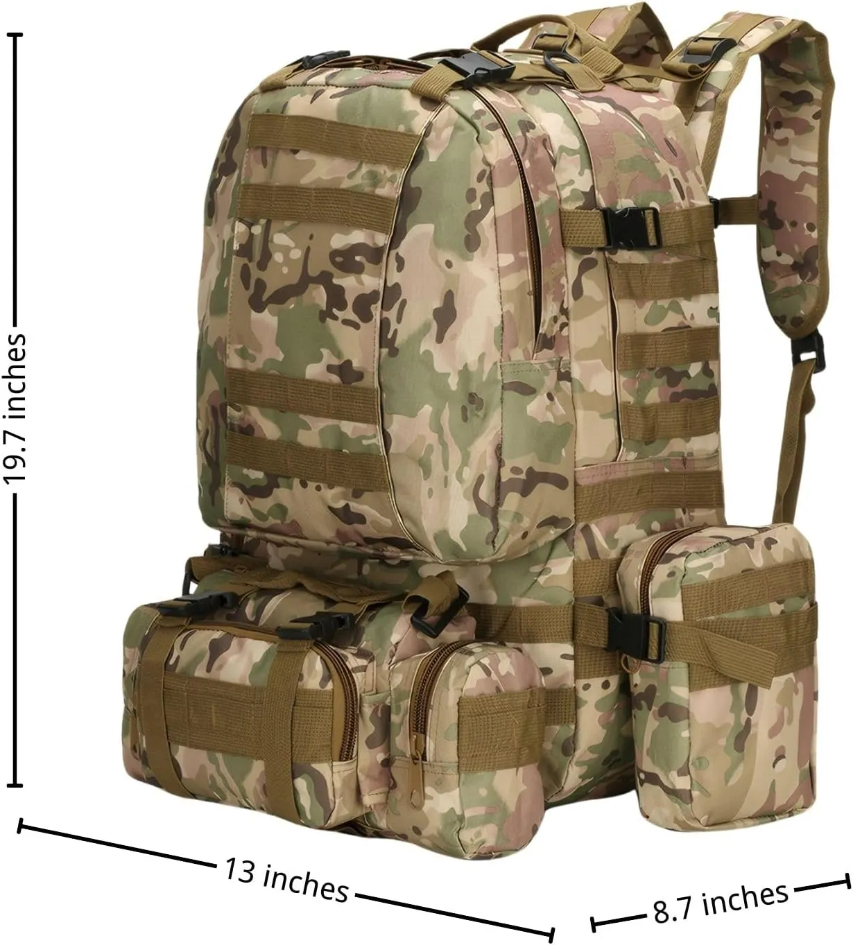 Military Tactical Backpack for Men Waterproof Bug Out Bag Survival Rucksack Go Bag Emergency Molle System Army 3 Day Assault Pack for Camping Hiking Hunting with SOG Features