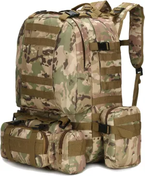 Military Tactical Backpack for Men Waterproof Bug Out Bag Survival Rucksack Go Bag Emergency Molle System Army 3 Day Assault Pack for Camping Hiking Hunting with SOG Features