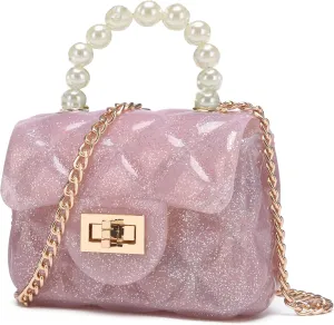 Mini Jelly Purse, Girls Mini Bag Children Small Crossbody Purse Kid with Gold Chain