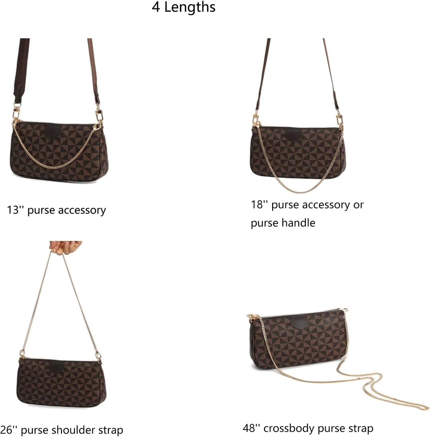Mini Nice Purse Chain Strap Replacement Handbag Crossbody Shoulder Purse Strap Accessories Charms (Light Gold,48 Inch)