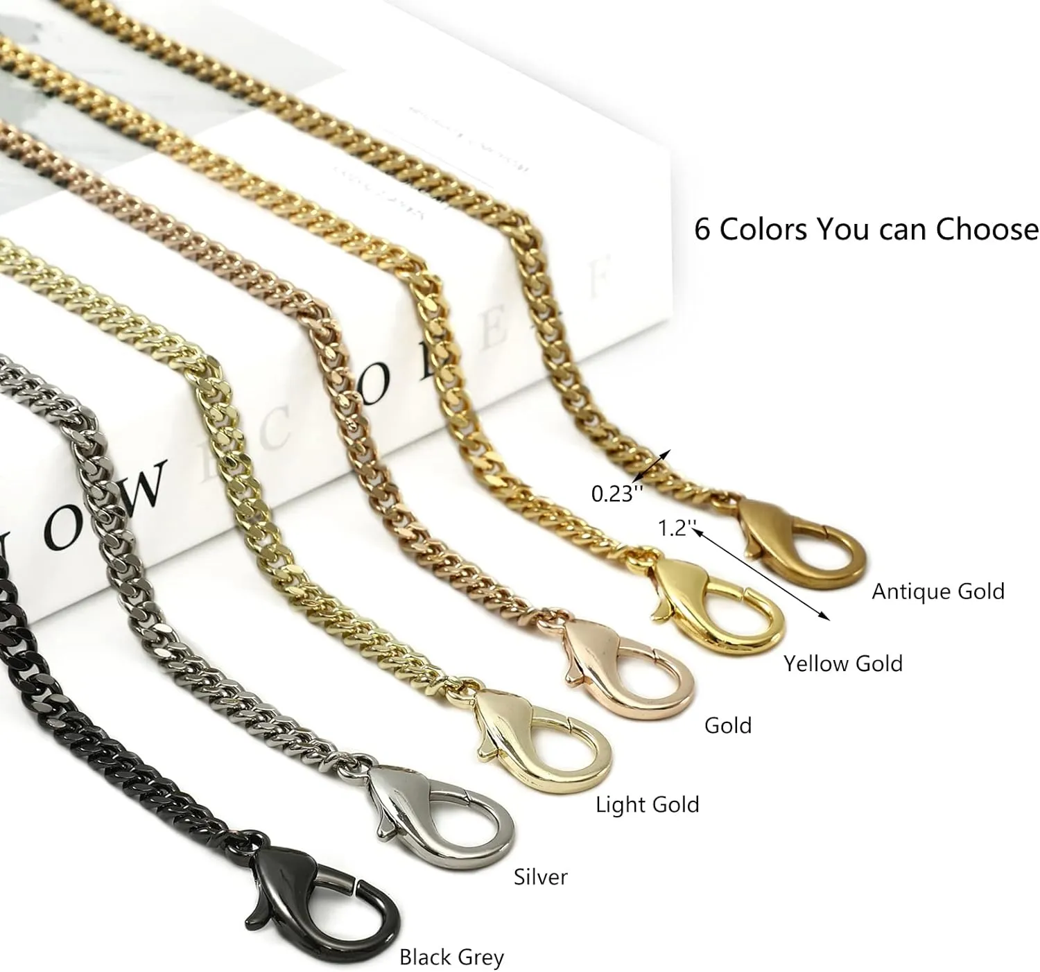 Mini Nice Purse Chain Strap Replacement Handbag Crossbody Shoulder Purse Strap Accessories Charms (Light Gold,48 Inch)
