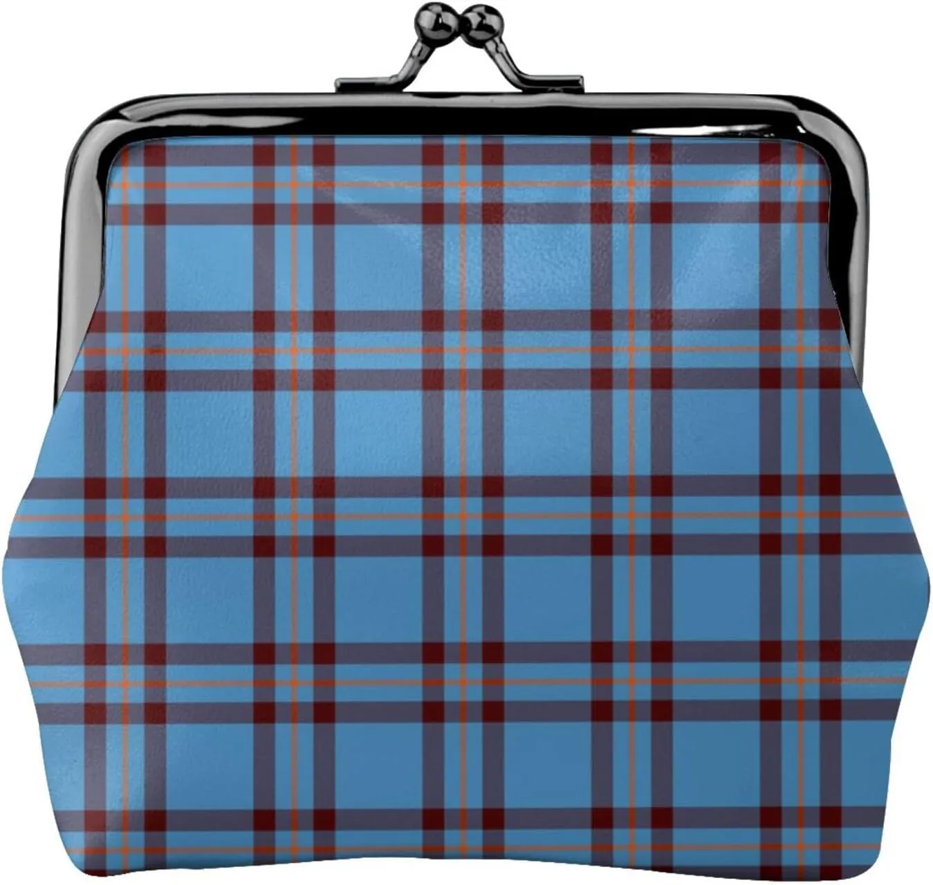 Mini PU Leather Change Purse Elliot Ancient Tartan Coin Purses Wallet with Clasp Pouch