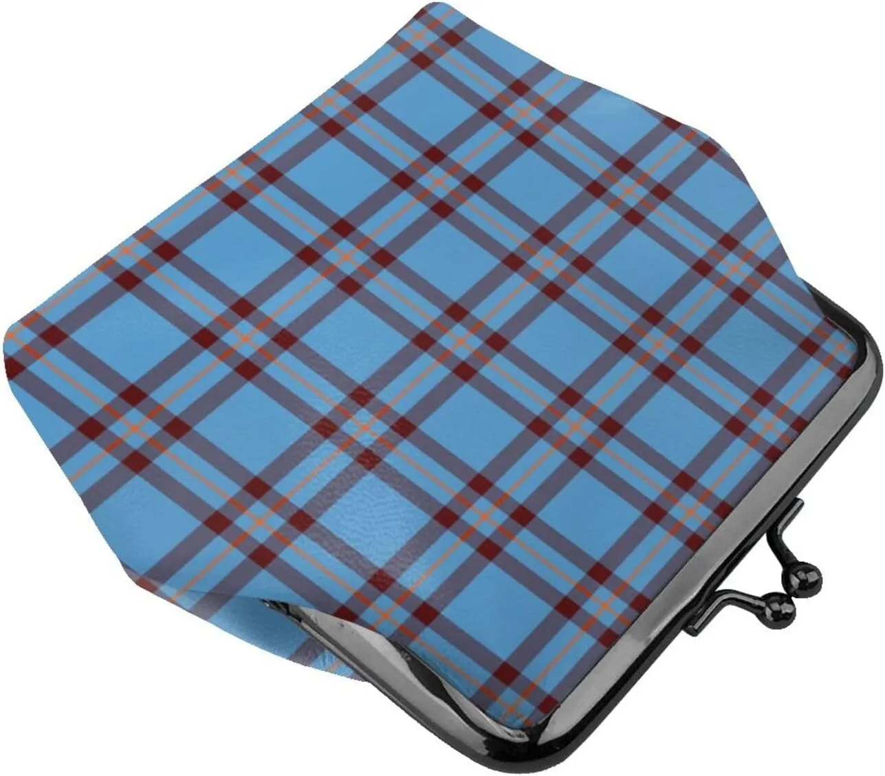 Mini PU Leather Change Purse Elliot Ancient Tartan Coin Purses Wallet with Clasp Pouch