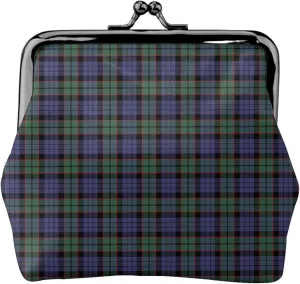 Mini PU Leather Change Purse Fletcher Modern Tartan Coin Purses Wallet with Clasp Pouch