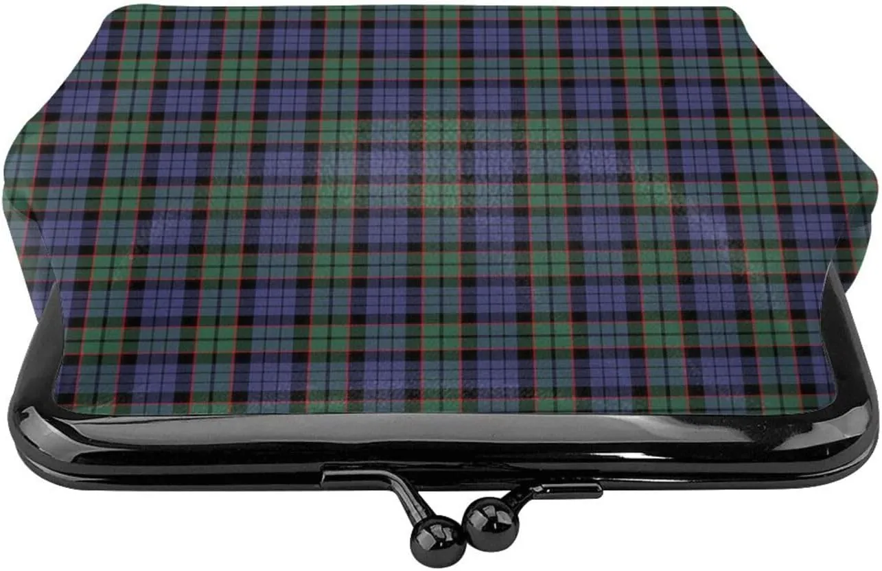Mini PU Leather Change Purse Fletcher Modern Tartan Coin Purses Wallet with Clasp Pouch