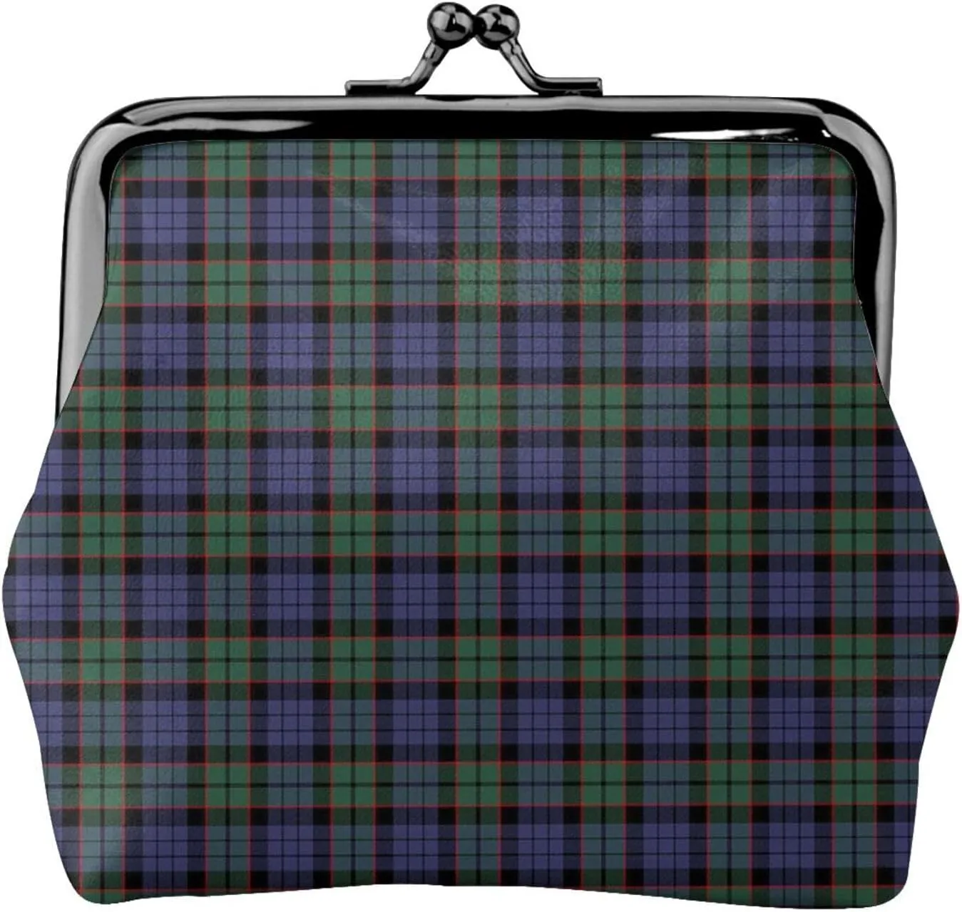 Mini PU Leather Change Purse Fletcher Modern Tartan Coin Purses Wallet with Clasp Pouch