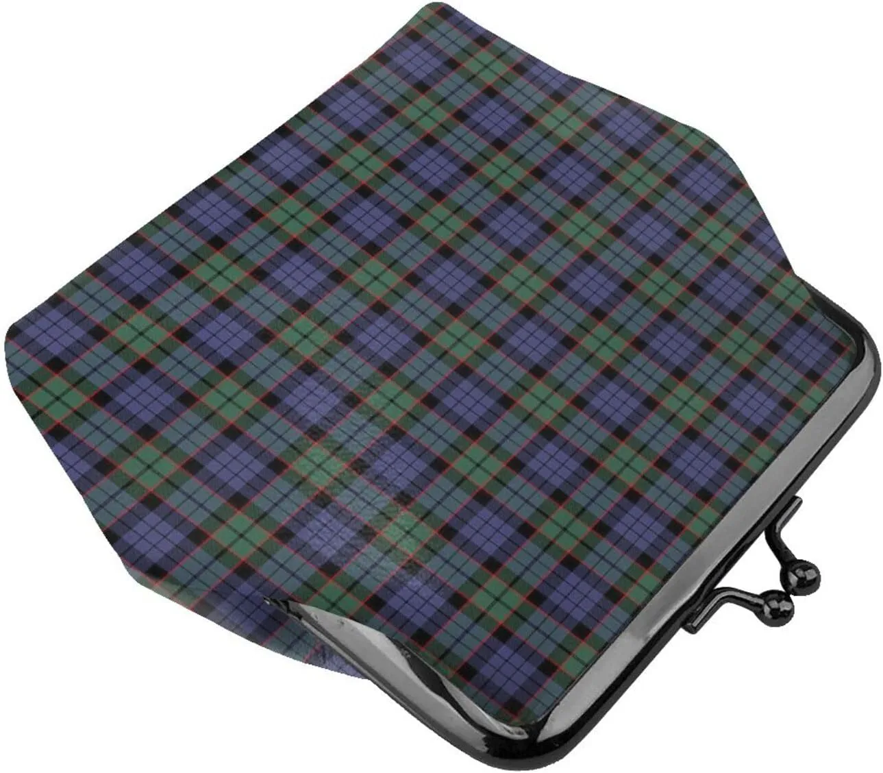 Mini PU Leather Change Purse Fletcher Modern Tartan Coin Purses Wallet with Clasp Pouch