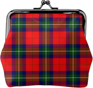 Mini PU Leather Change Purse Ruthven Modern Tartan Coin Purses Wallet with Clasp Pouch