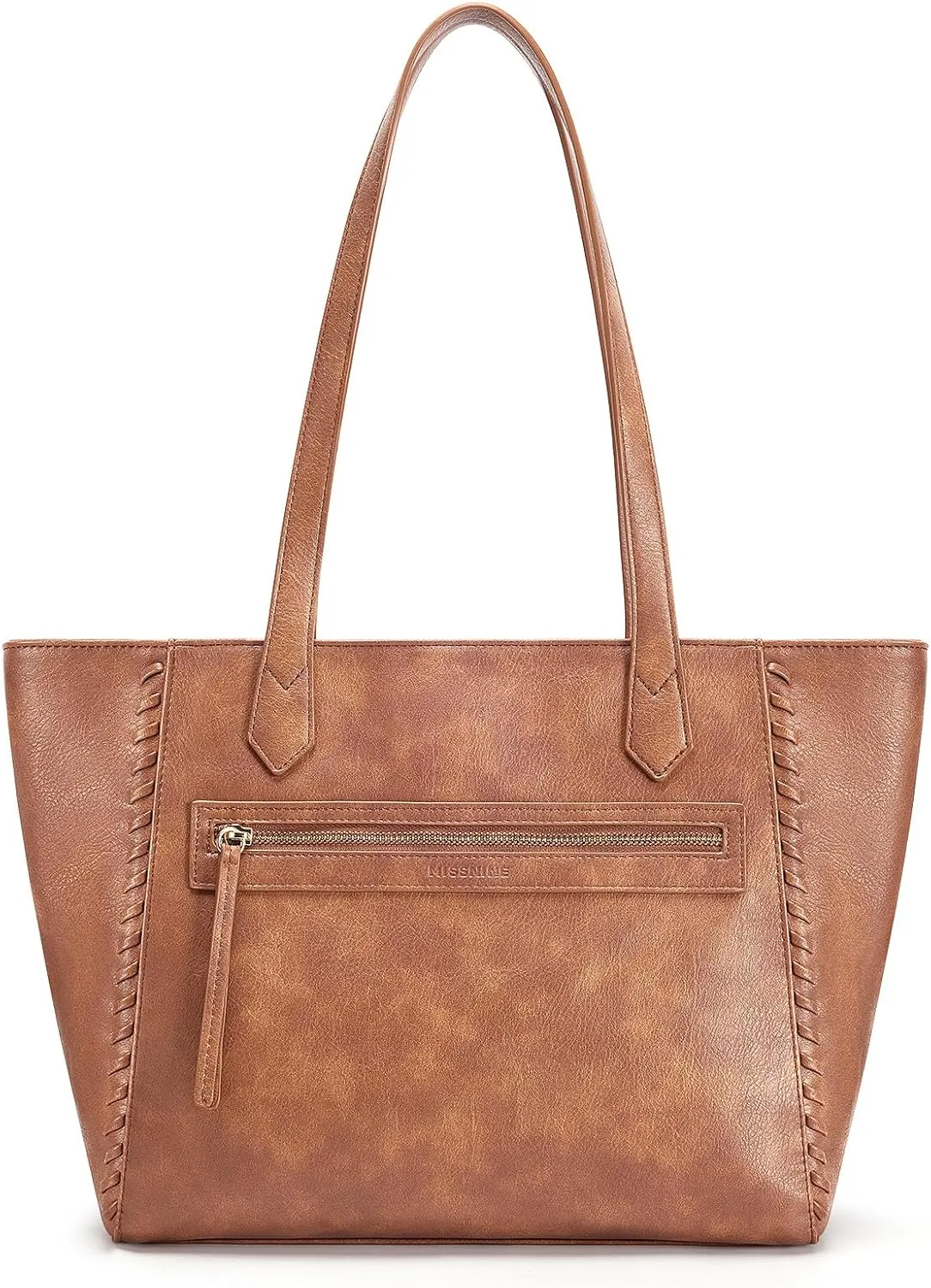 Missnine Tote Bag for Women, PU Leather Ladies Purses, Top-Handle Satchel Handbags with Braided Design for Work, Travel