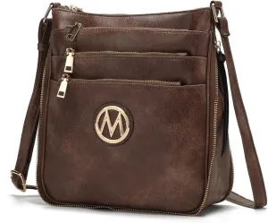 MKF Collection Crossbody Bag for Women – PU Leather Messenger Bag Purse – Designer Handbag Shoulder Strap Purse By Mia K