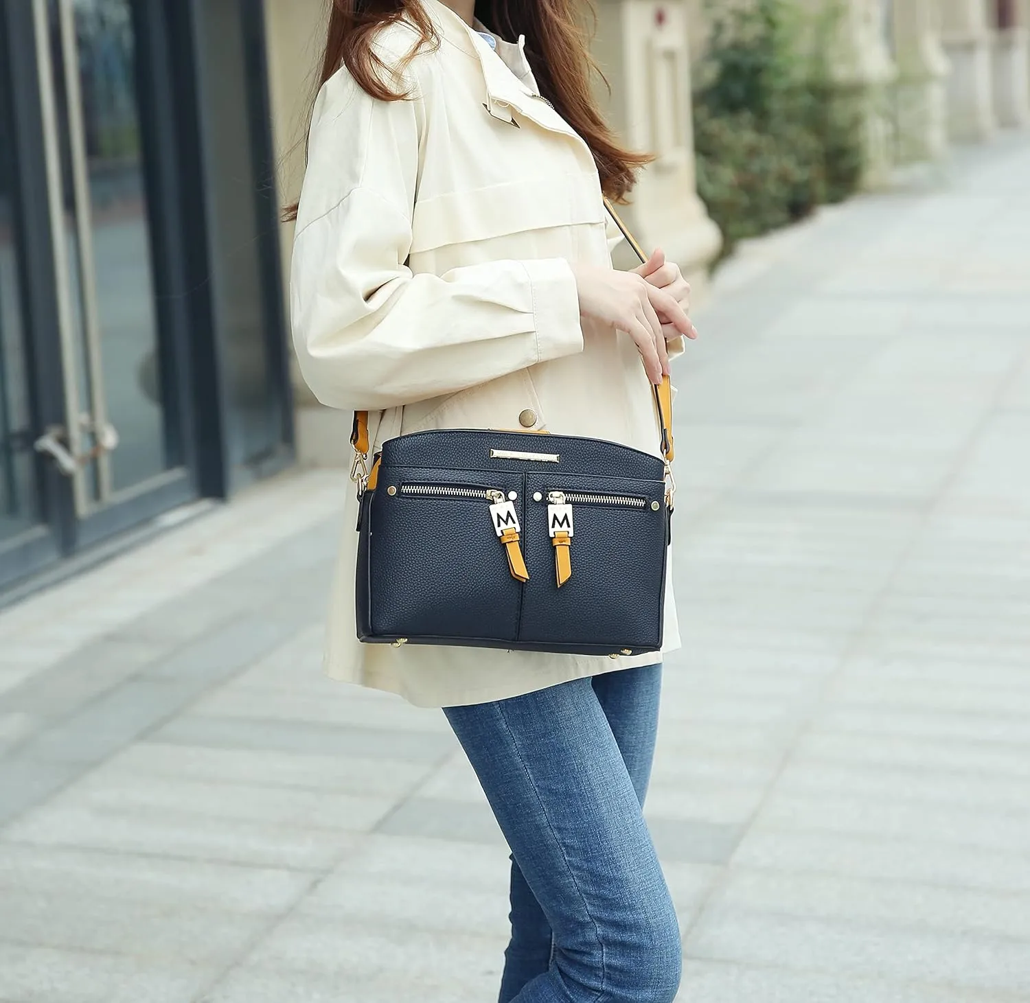 MKF Collection Crossbody Bag for Women, PU Leather Pocketbook Handbag, Side Messenger Bag, Shoulder Crossover Bag by Mia K