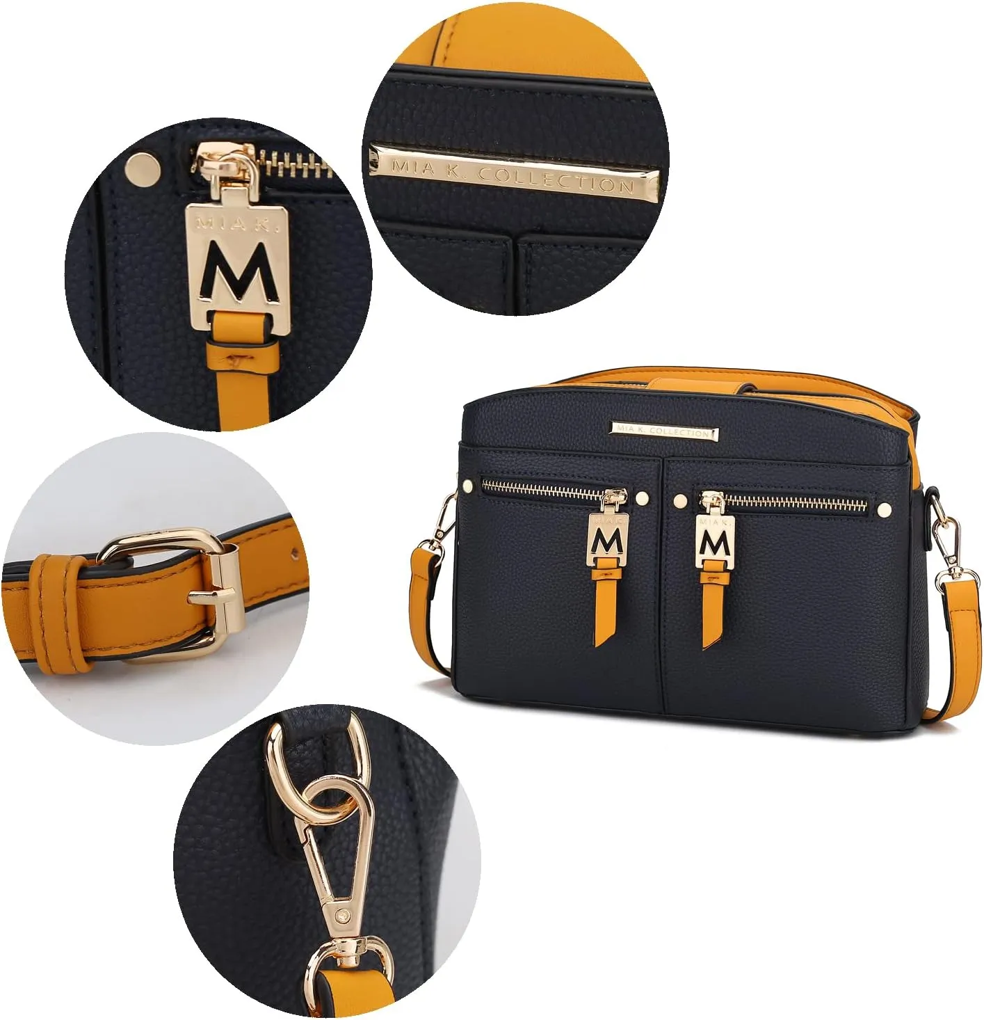 MKF Collection Crossbody Bag for Women, PU Leather Pocketbook Handbag, Side Messenger Bag, Shoulder Crossover Bag by Mia K