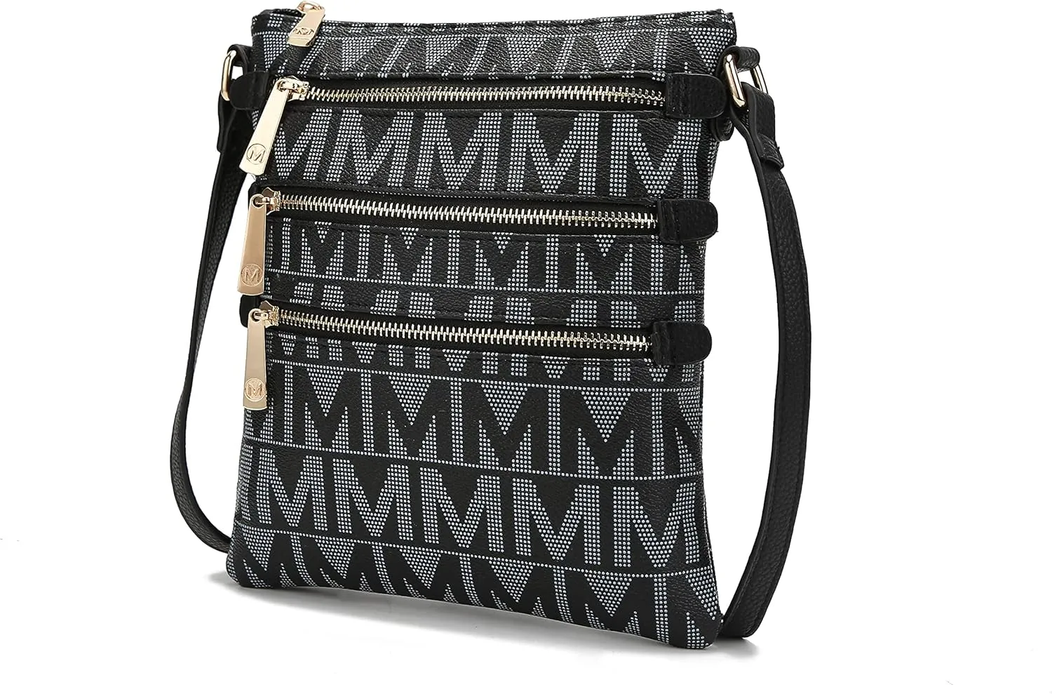 MKF Collection Crossbody Bag for Women, Vegan Leather Triple Zipper Handbag Crossover Bag Purse Shoulder Bag Strapby Mia K