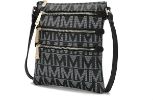 MKF Collection Crossbody Bag for Women, Vegan Leather Triple Zipper Handbag Crossover Bag Purse Shoulder Bag Strapby Mia K