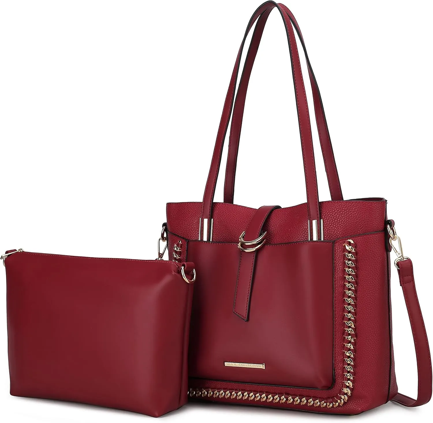 MKF Collection Tote Bag & Crossbody Set, Vegan Leather Top-Handle Shoulder bag Handbag Pouch Purse