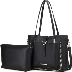 MKF Collection Tote Bag & Crossbody Set, Vegan Leather Top-Handle Shoulder bag Handbag Pouch Purse