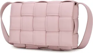 MKF Collection Woven Crossbody bag for women, Vegan Leather Designer Braided Shoulder bag messenger Purse
