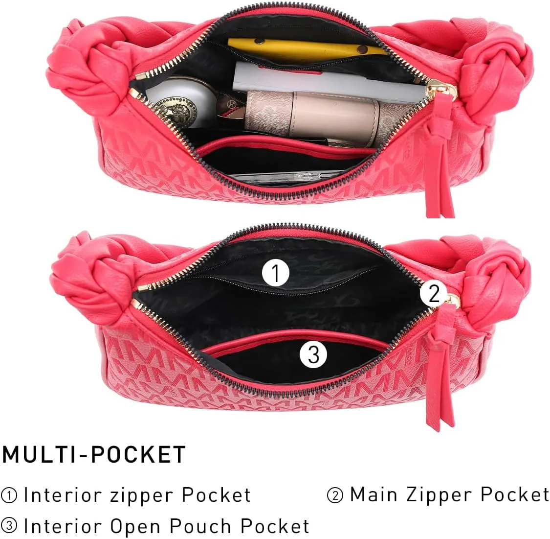 MKP Hobo Bags for Women Braided Top Handle Tote Handbag Shoulder Bag Ladies Trendy Designer Clutch Purse with Zipper Closure