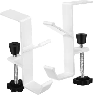 Mobestech Desk Bag Hook Set Purse Hangers for Table Easy Install Metal Multi-use for Office Home