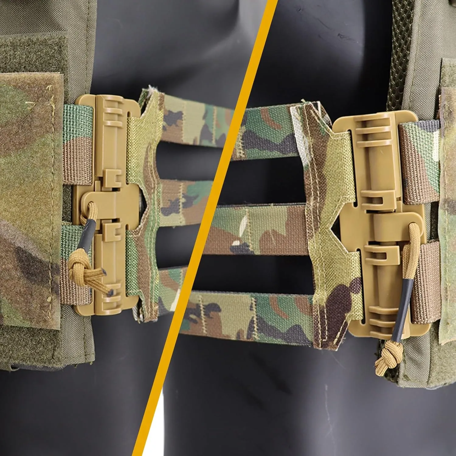 MOLLE Vest Quick Release Cummerbund Strap Side Belt, Skeletal Mesh Cummerbund Strap Single Point Buckle