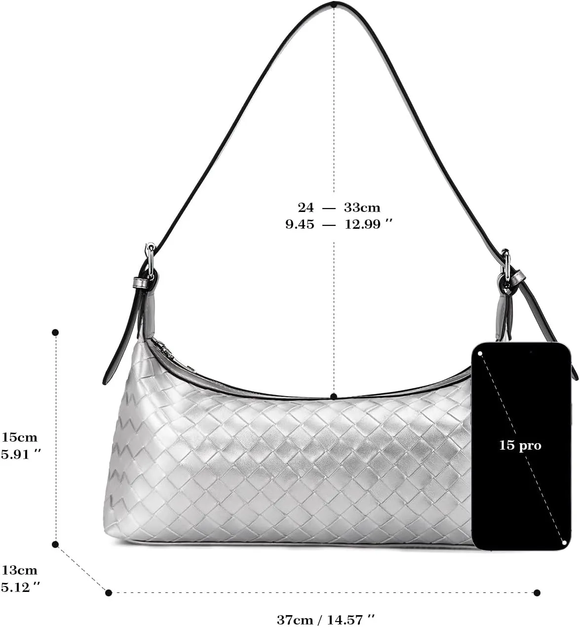 molshine Women's Hobo Shoulder Bags, PU Leather Woven Tote Handbag, Underarm Braided Evening Clutch Purse
