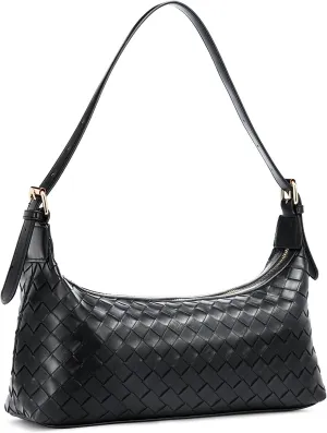 molshine Women's Hobo Shoulder Bags, PU Leather Woven Tote Handbag, Underarm Braided Evening Clutch Purse