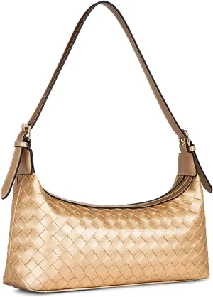 molshine Women's Hobo Shoulder Bags, PU Leather Woven Tote Handbag, Underarm Braided Evening Clutch Purse
