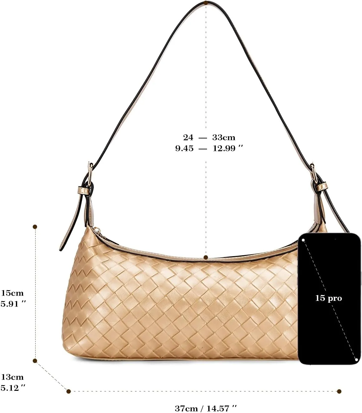 molshine Women's Hobo Shoulder Bags, PU Leather Woven Tote Handbag, Underarm Braided Evening Clutch Purse