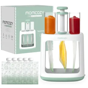 Momcozy Squeeze Station For Homemade Baby Food,Pouch Filling Station For Puree Food For Babies&Toddlers,No Food Splashing,Dishwasher Safe,BPA-Free,With Reusable Bags