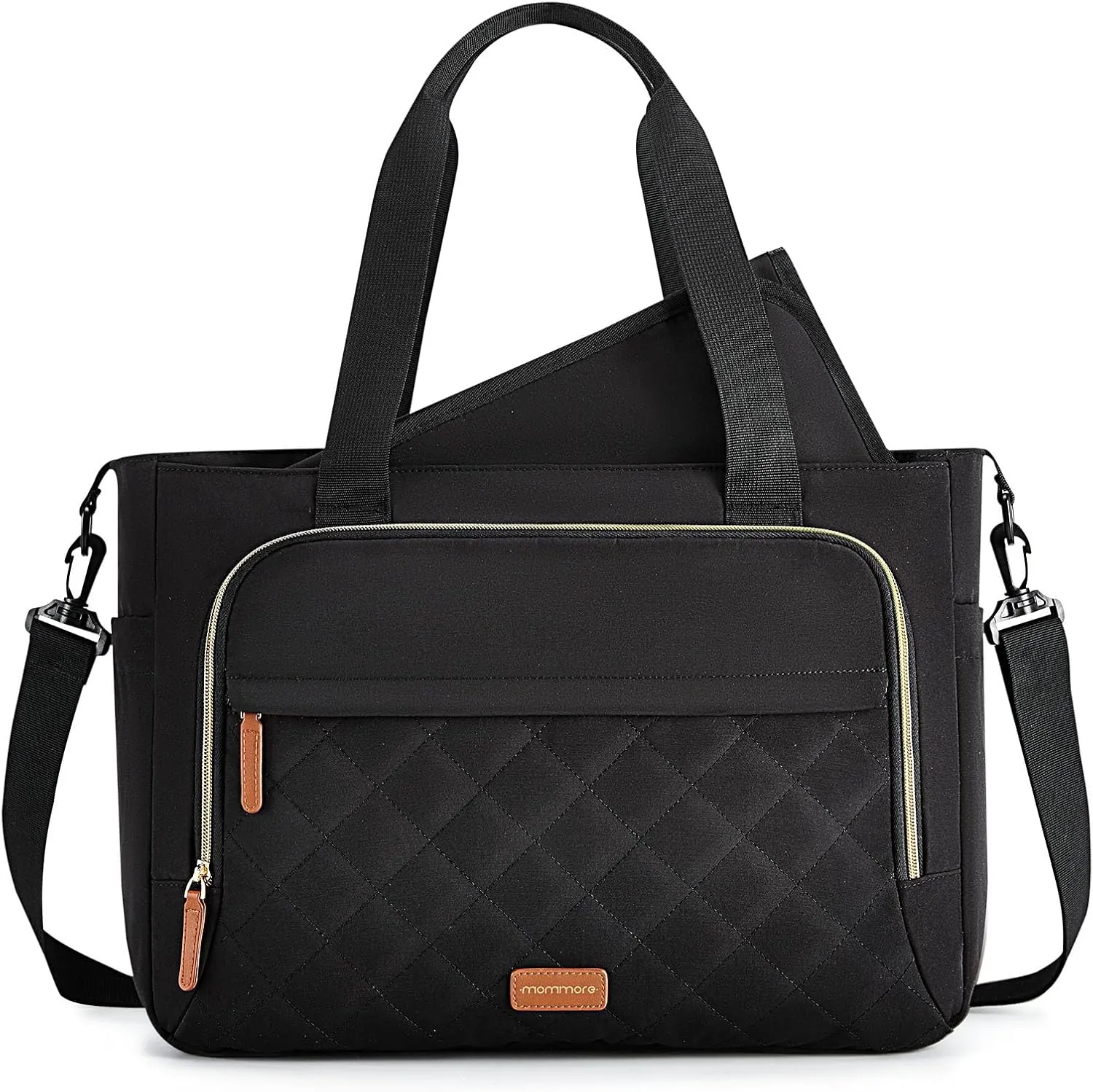 mommore Diaper Bag Tote Small Baby Bag with Insulated Pockets, Lightweight Mommy Tote with Stroller Straps, Nurse Gym Travel