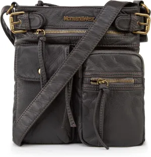 Montana West Crossbody Bag for Women Multi Pocket Shoulder Medium Travel Purses Ultra Soft Washed Leather