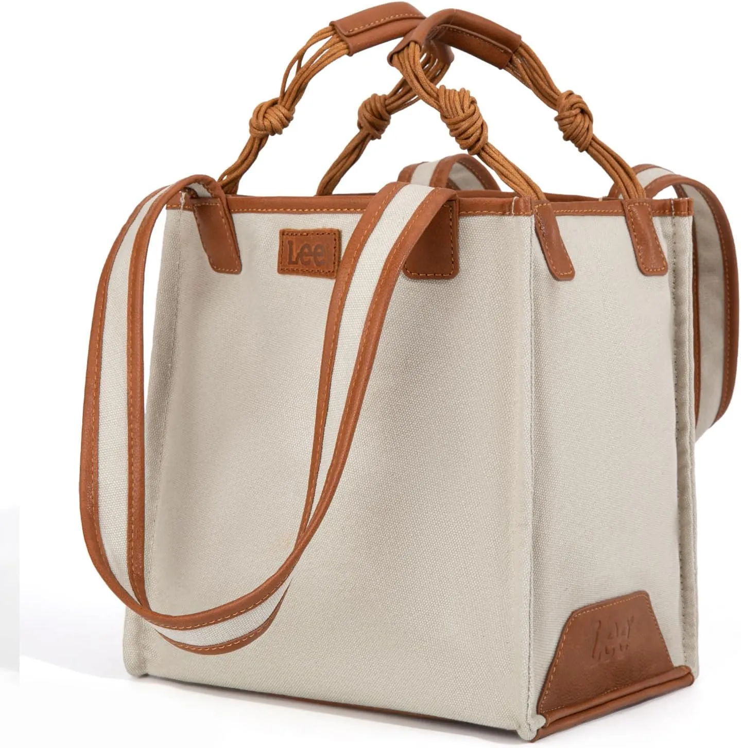 Montana West x Lee Canvas Tote Bag for Women Square Shoulder Handbag with Multiple Pockets for Work