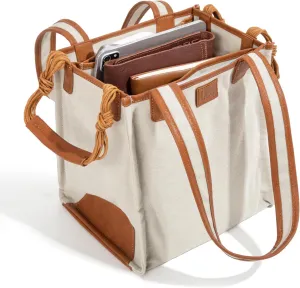 Montana West x Lee Canvas Tote Bag for Women Square Shoulder Handbag with Multiple Pockets for Work