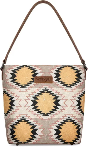 Montana West x Wrangler Hobo Bag for Women Aztec Boho Shoulder Purse with Wide Strap