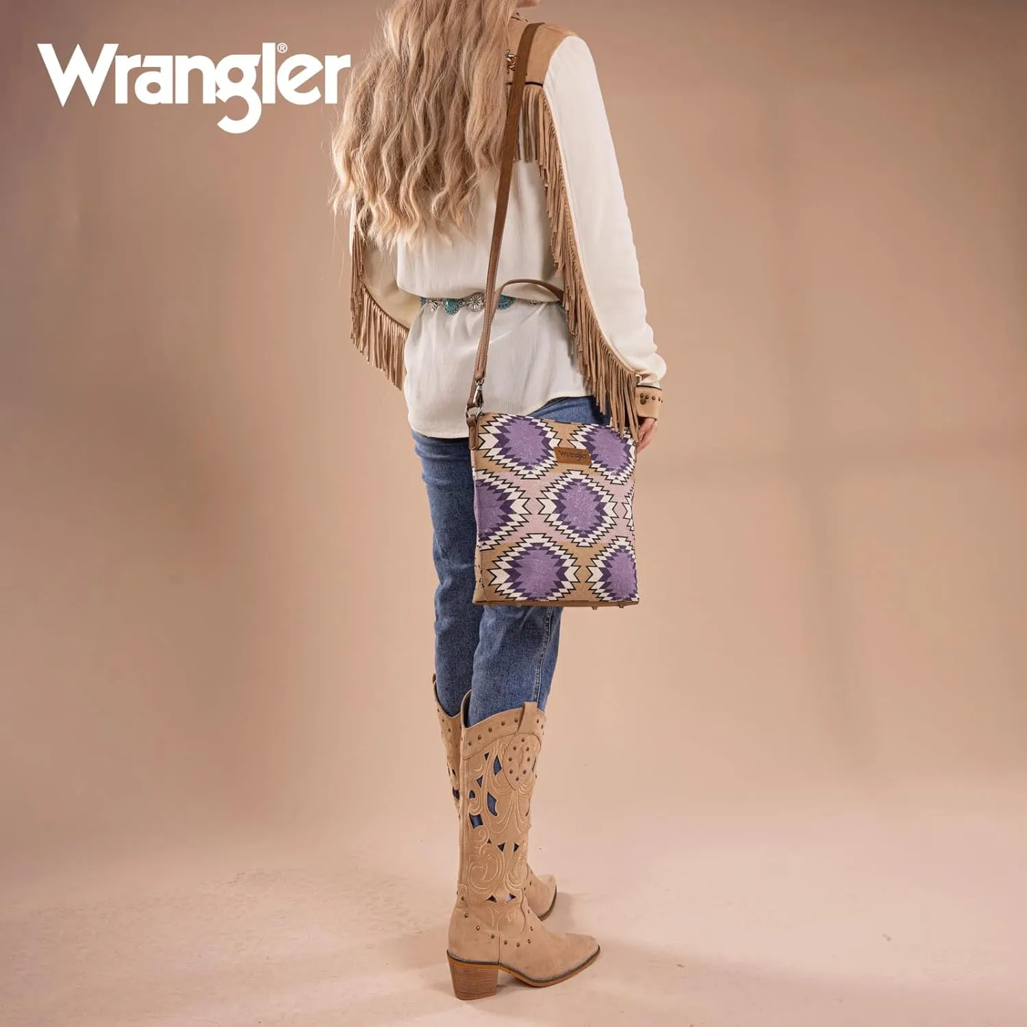 Montana West x Wrangler Hobo Bag for Women Aztec Boho Shoulder Purse with Wide Strap